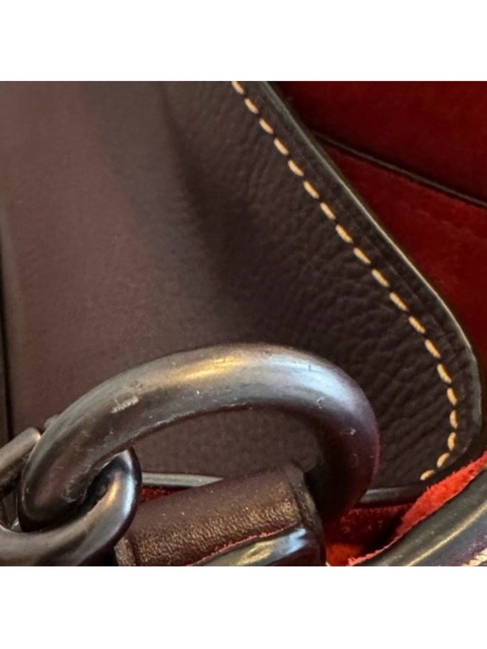 Coach Pebbled Leather Duffle Shoulder Bag (50115) Deep Plum - Picture 13 of 15
